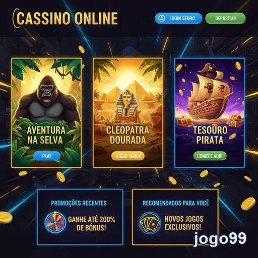 Imagem do site jogo99 mostrando jogos de cassino online disponíveis para os jogadores.